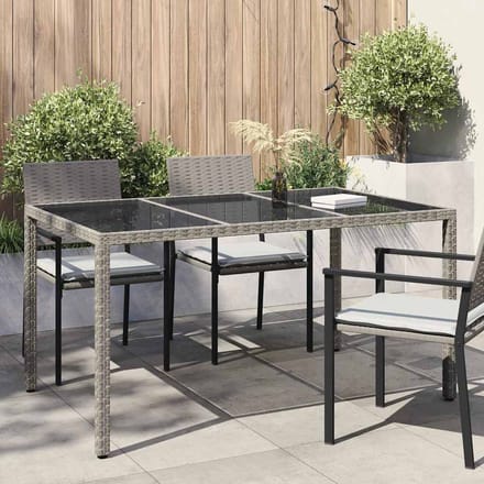 vidaXL - Tuin - Tafel - Grijs - 150 - x - 90 - x - 75 - cm - poly - rattan
