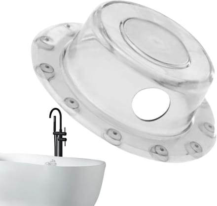 Badkuip Overloop - Afvoerstop Deksel - Dieper Bad - Krachtige Zuignap - Diameter 15.5 cm - Transparant
