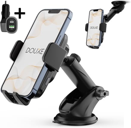 Douxe® Telefoonhouders Auto met extra sterke Zuignap - Voor Raam en Dashboard - Telefoonhouder Auto