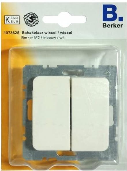 Berker M2 dubbele wisselschakelaar - inbouw - wit