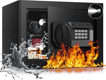 Kluis Thuiskantoor Brandwerend Waterdicht met Digitale Code en Sleutel - Compact Snelkluis