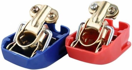 ProPlus Accupoolklemmen set - Snelsluiting - DIN - Messing - Kunststof - Ø 16-18 mm - Blauw/Rood