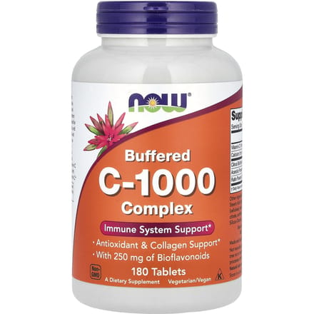 Now Foods Buffered C-1000 Complex (180 tabs) Unflavoured - Vitaminen, mineralen & gezondheid - Vitaminen