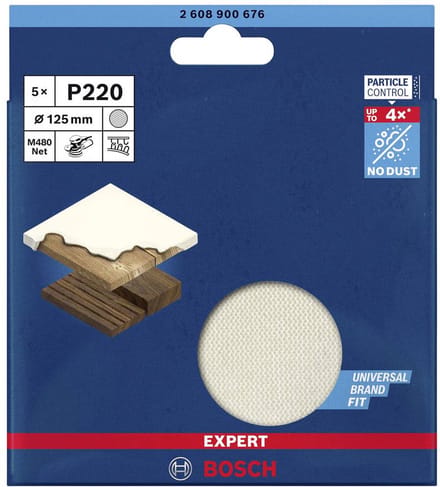 Bosch 5x Expert M480 schuurnet voor vlakschuurmachine 125 mm G 22...