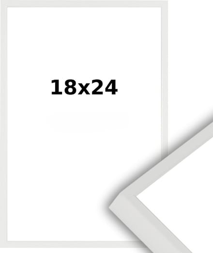 Aluminium Wissellijst 18 x 24 Wit - Ontspiegeld Glas - Professional