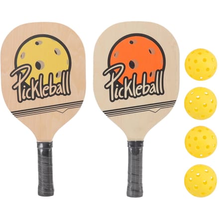 Houten Pickleball Peddels Beginners Pickleball Rackets Ballen Set Sportuitrusting beige