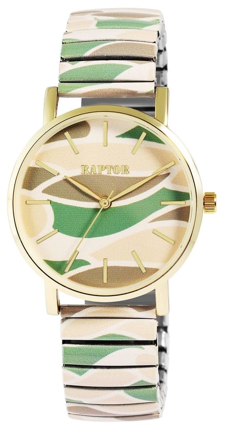 Raptor Herenhorloge siliconen JW20204 met echte leren band, 5ATM, basic, modern, zakelijk