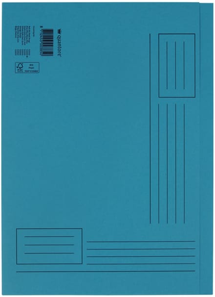 Vouwmap quantore a4 ongelijke zijde 250gr blauw | 10 stuks