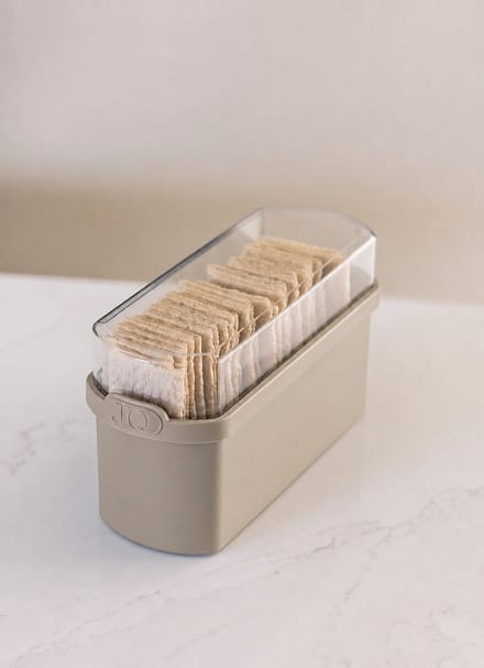 JQ Liv Cracker Bewaardoos Beige/Taupe - 100% luchtdicht - Altijd verse crackers! - Knackebrod