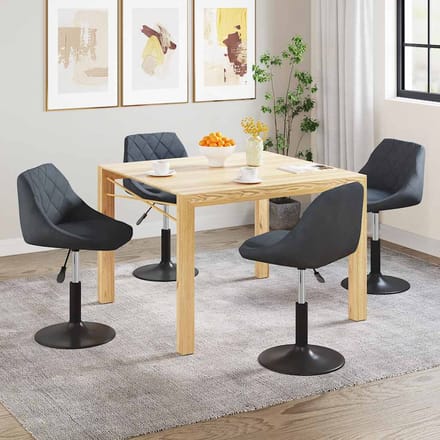 vidaXL - Eetkamerstoelen - draaibaar - 4 - st - fluweel - donkergrijs