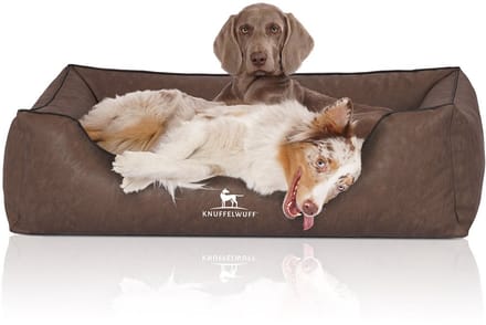 Knuffelwuff Hondenbed Henderson van kunstleer XL 105 x 75cm bruin