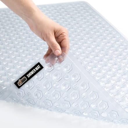 Antislipbadmat Rechthoekig 71 cm x 40 cm - Machinewasbaar en Transparant