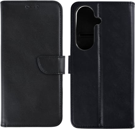 Rixus Bookcase For Samsung Galaxy S26 Black