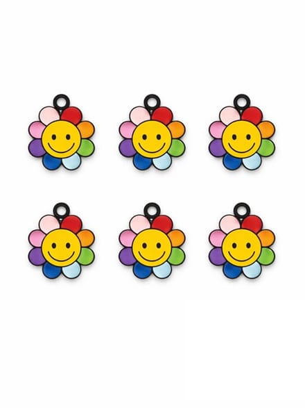 Hobby Serie – Smiley Bloem Bedels – Multicolor – 6 Stuks – DIY & Sieraden Maken - EmmyRovi –