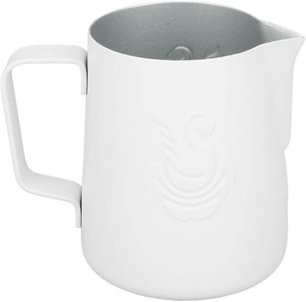 Melkopschuimkan - Koffiebeker - Latte Art Maken - Puntige Uitloop - 380 ml - Wit