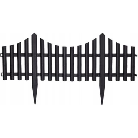 Koopman - Tuinpalisade - Plastic Rand - Zwart - 32x60cm