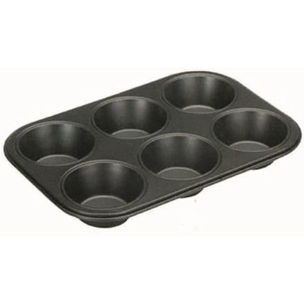 Plaque 6 muffins - IBILI - Métal antiadhérent - 26 x 18 x 3,2 cm - Noir noir