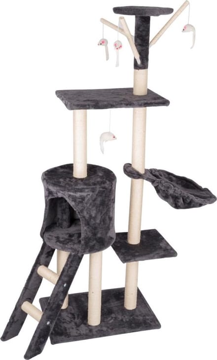 maxxpro Kattenmeubel - 140 x 50 x 35 CM - MDF/ Sisal/ Pluche - Donkergrijs