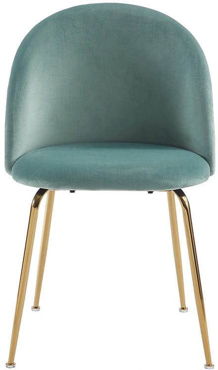 Vente-unique Set van 2 MELBOURNE stoelen - Fluweel en goudmetaal - Saliegroen