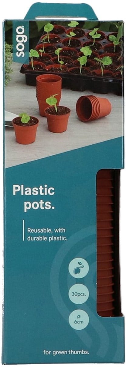 Sogo plastic potje terracotta kleur - 6 cm (30 stuks)