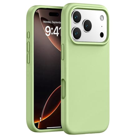 Mobiq - Liquid Siliconen Hoesje geschikt voor iPhone 17 Pro Max - mintgroen