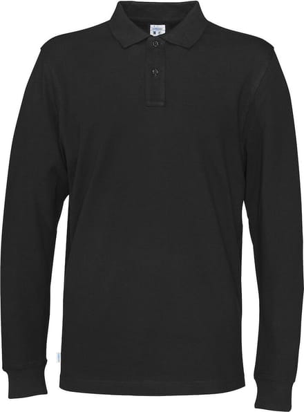 Cottover POLO PIQUE LONG SLEEVE MAN - GOTS GECERTIFICEERD 141018 - Zwart - M