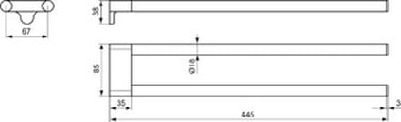 Ideal Standard Connect Handdoekstang 85x445x38 mm, A9181AA