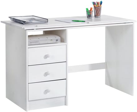 Kinderbureau KEVIN, in hoogte verstelbaar, wit