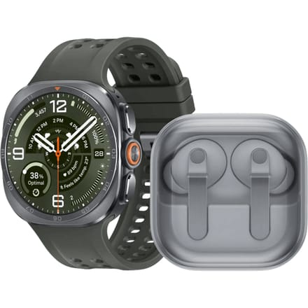 Samsung Galaxy Watch Ultra 2 5G Titanium Zilver/Groen 47mm + Samsung Galaxy Buds4 Pro Wit
