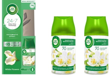 Air Wick Starterset Jasmijn Witte Bloemen & 2 Extra Navullingen