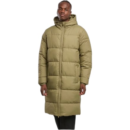 Urban Classics - Long Puffer winterjas - S - Olijfgroen
