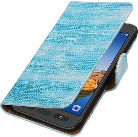 Hagedis Bookstyle Wallet Case Hoesjes Geschikt voor Samsung Galaxy S7 Active G891A Turquoise