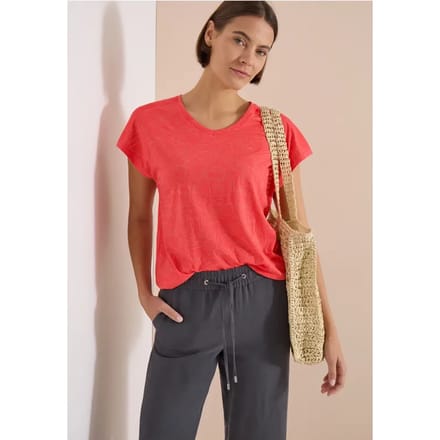 Shirt met ton-sur-ton burn-outpatroon