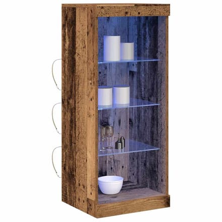 vidaXL - LED - Dressoir - Oudhout - 41 - x - 37 - x - 100 - cm - Bewerkt - hout