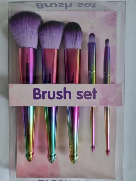 Makeup brushset, borstelset, regenboogkleuren, 5 brushes, Peony