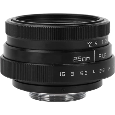 25mm F1.8 Mini CCTV C Mount Groothoeklens voor Nikon Mirrorless Camera (zwart) zwart