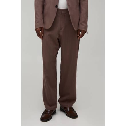 Linnen-look Pantalon Met Relaxed Fit En Getailleerde Snit | Chocolate | Size 32