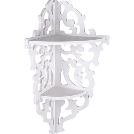 2-laags Gesneden Huis Badkamer Hoek Douche Opbergrek Standaard Display Wit white