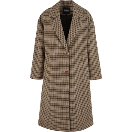 Urban Classics - Oversized Plaid Jas - L - Beige/Zwart