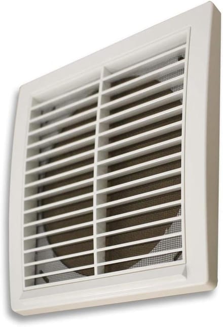 Buitenrooster - Ventilatierooster - Buitenmontage - Stoot- en UV-bestendig - 21 x 21 cm - Wit