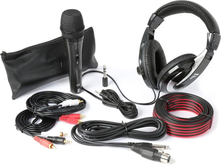 DJ koptelefoon + DJ microfoon - Fenton SH400 - DJ accessoire kit met kabels.