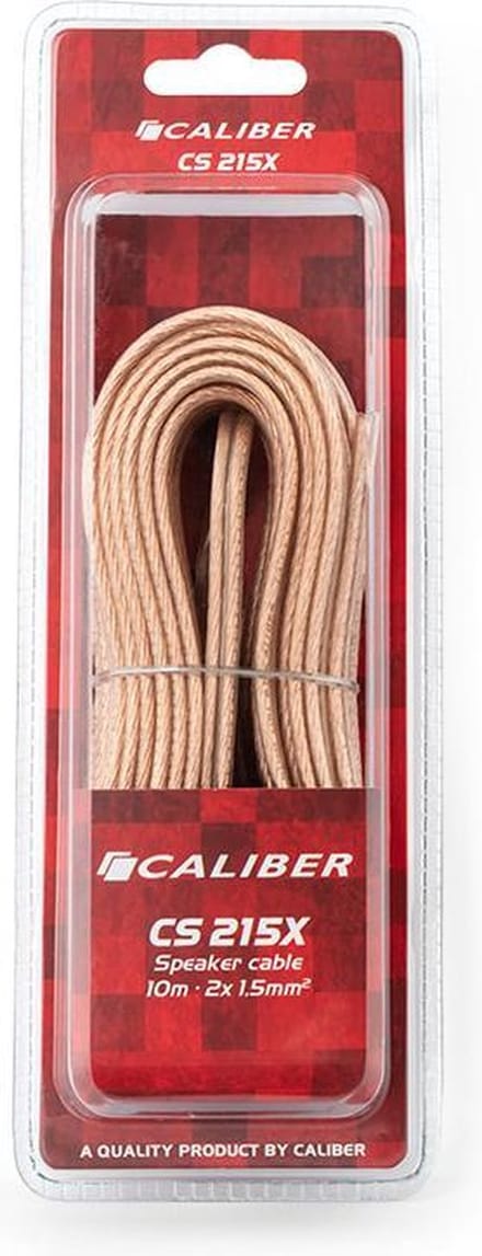 Caliber Speaker Kabel - Luidsprekerkabel - 2x1,5mm - 10 meter Speakerdraad - Transparant- CCA (CS215X)