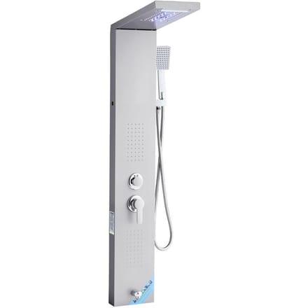 Colonne de Panneau de Douche Système Acier Inoxydable Tête Pluie 5 Modes