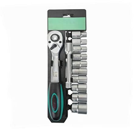 Dopsleutelset 12-delig met 1/2 inch ratel en verwisselbare doppen