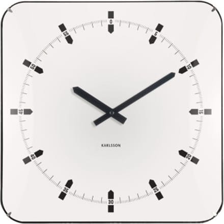 Karlsson - Wandklok Sucinto Dome Vierkant - Wit