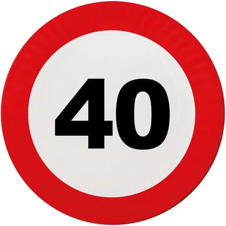 Feestbordjes 40 jaar stopbord