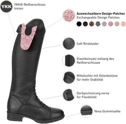 Suedwind Rijlaars Nova fun Leer Black - 36 Normal | Paardrijlaarzen