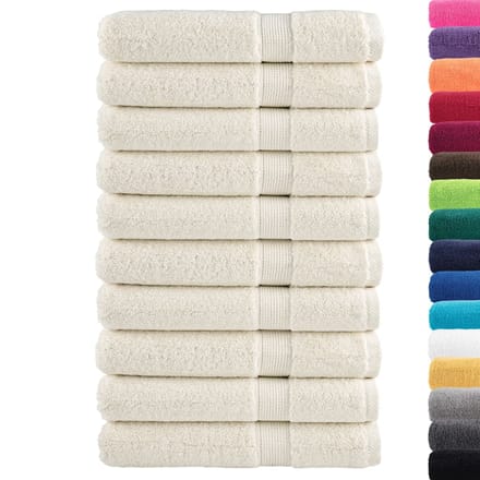 vidaXL - Handdoeken - SOLUND - 10 - st - 600 - g/m² - 100x200 - cm - crèmekleurig