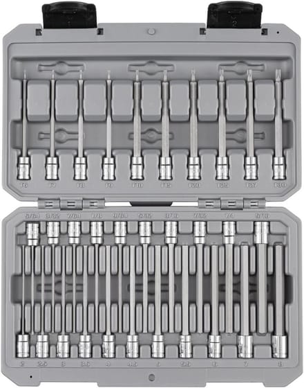 31-delige Lange Inbus & Torx Bit Socket Set 1/4" Aandrijving - Inclusief Opbergkoffer
