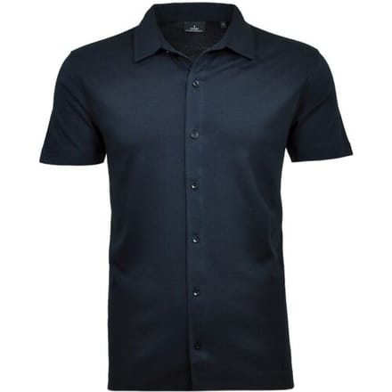 Ragman Overhemd Polohemd Short Sleeve Pima Cotton Donker Blauw / male